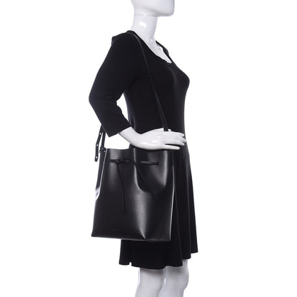 Mansur Gavriel Vegetable Tanned Calfskin Bucket Bag Black Flamma 2 of 16