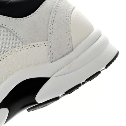 Chanel Mesh Suede Calfskin Grained Calfskin Womens CC Sneakers 38 White Black 9 of 12
