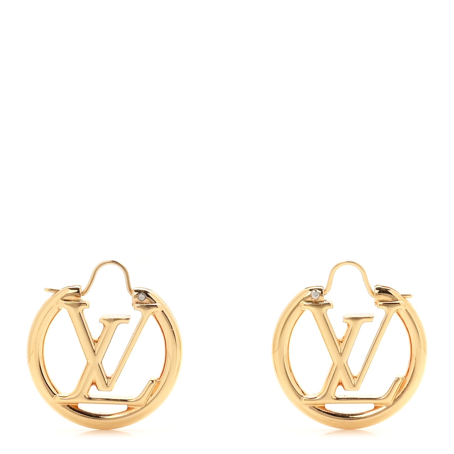 Metal Small Louise Hoop Earrings Gold