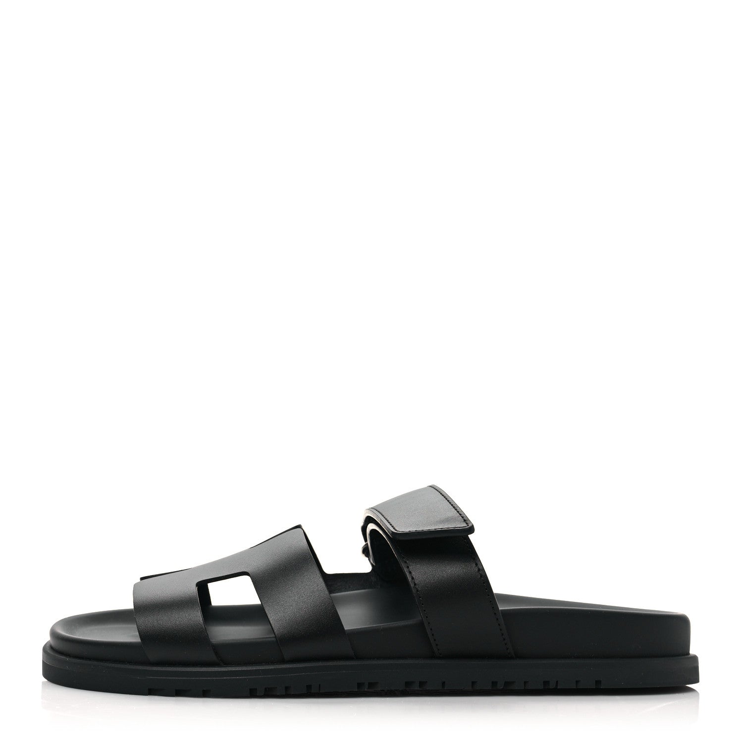 Hermes Calfskin Womens Chypre Sandals 40 Black 1 of 8