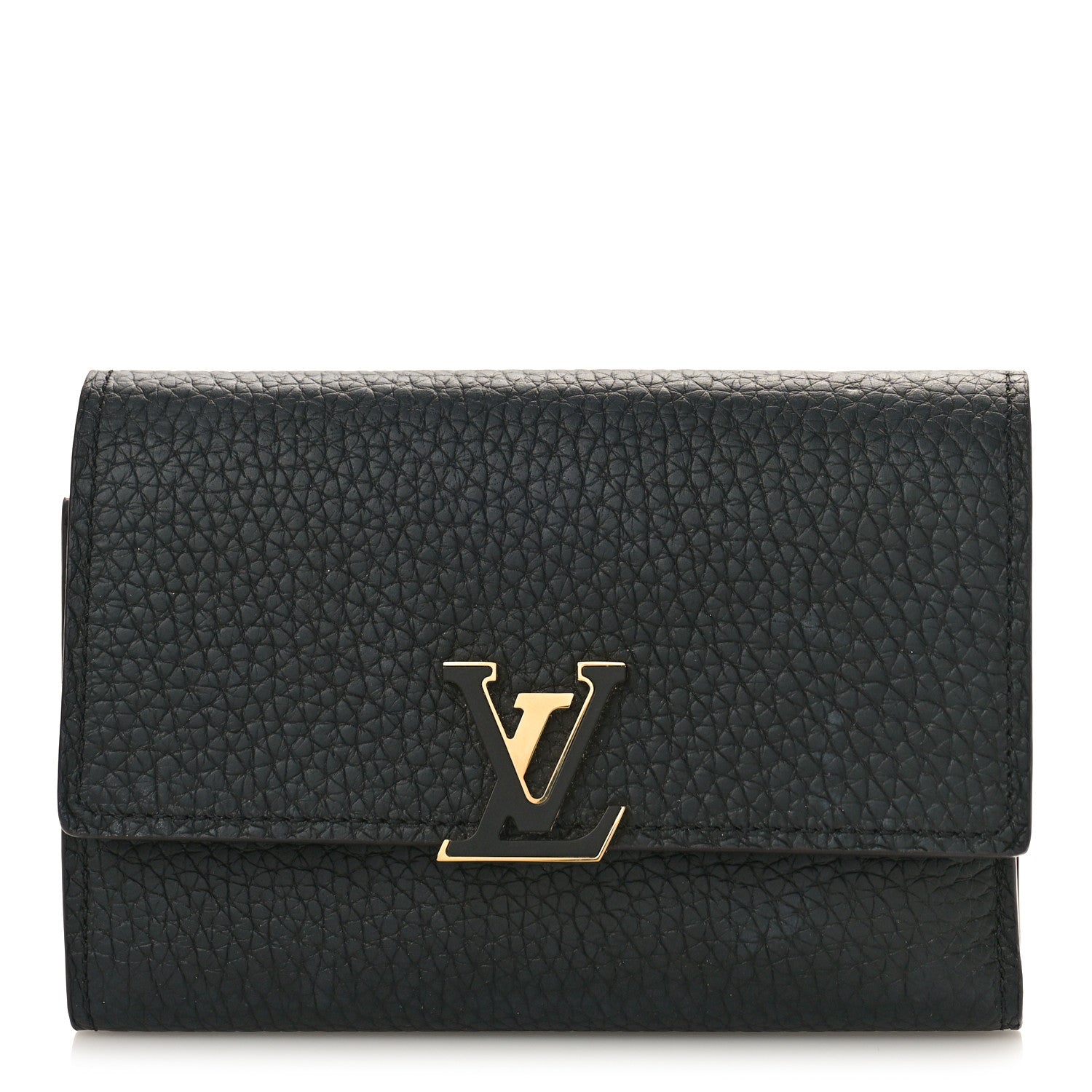 Louis Vuitton LOUIS VUITTON Taurillon Capucines Compact Wallet Black 1 of 7