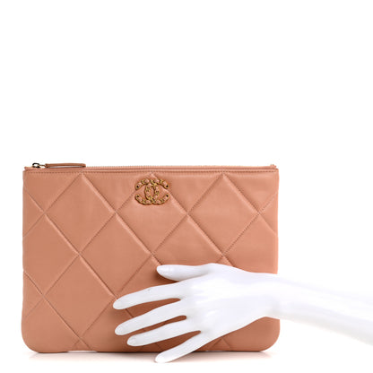 Chanel Goatskin Large Chanel 19 Pouch Pink 2 of 10