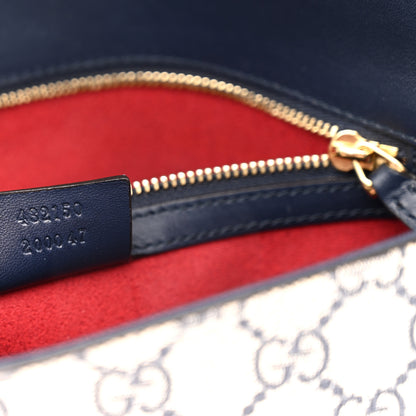 Gucci GG Supreme Monogram Small Messenger Shoulder Bag Beige Blue Navy 12 of 23