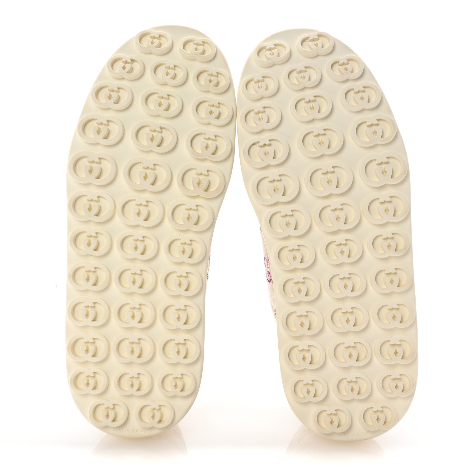 Gucci Canvas Lame Crystal GG Monogram Womens 1977 Tennis Sneakers 37.5 Gardenia Silver Mystic White 6 of 9