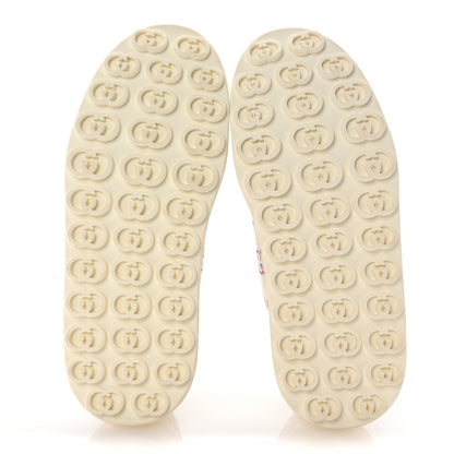 Gucci Canvas Lame Crystal GG Monogram Womens 1977 Tennis Sneakers 37.5 Gardenia Silver Mystic White 6 of 9