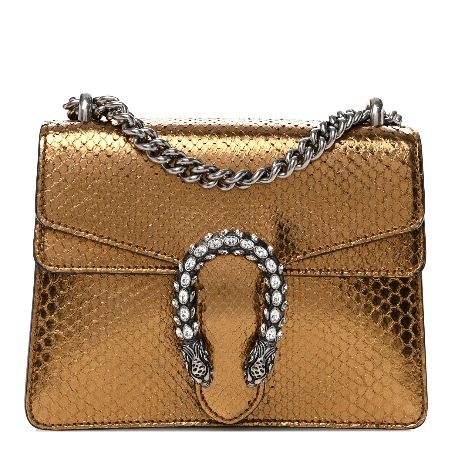 Gucci Snakeskin Mini Dionysus Shoulder Bag Gold 1 of 12