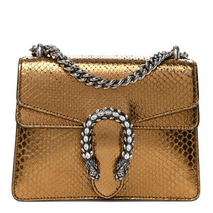 Gucci Snakeskin Mini Dionysus Shoulder Bag Gold 1 of 12