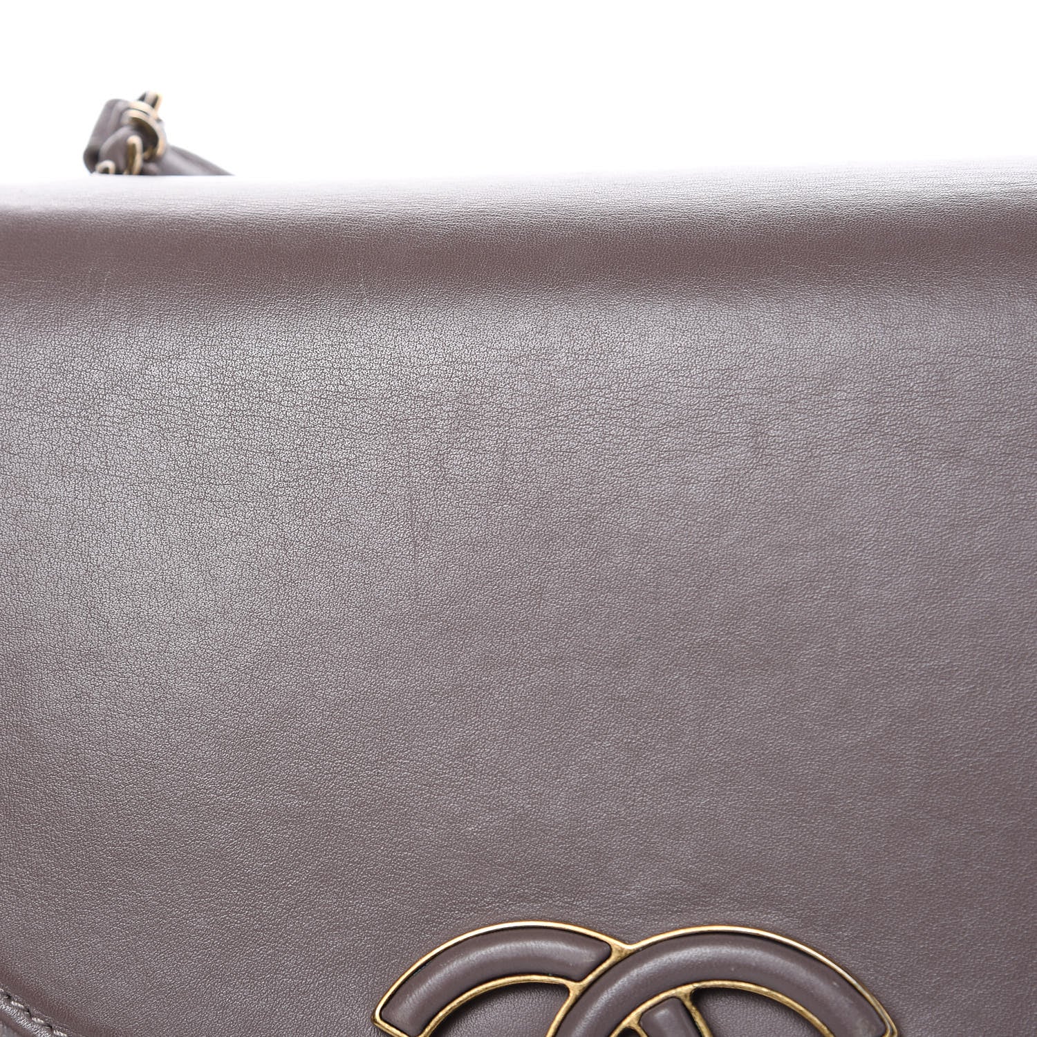 Chanel Shiny Calfskin Goatskin Quilted Small Coco Curve Messenger Flap Grey 13 of 14