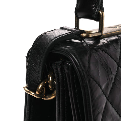 Chanel Glazed Calfskin Quilted Rita Top Handle Flap Black 11 of 20