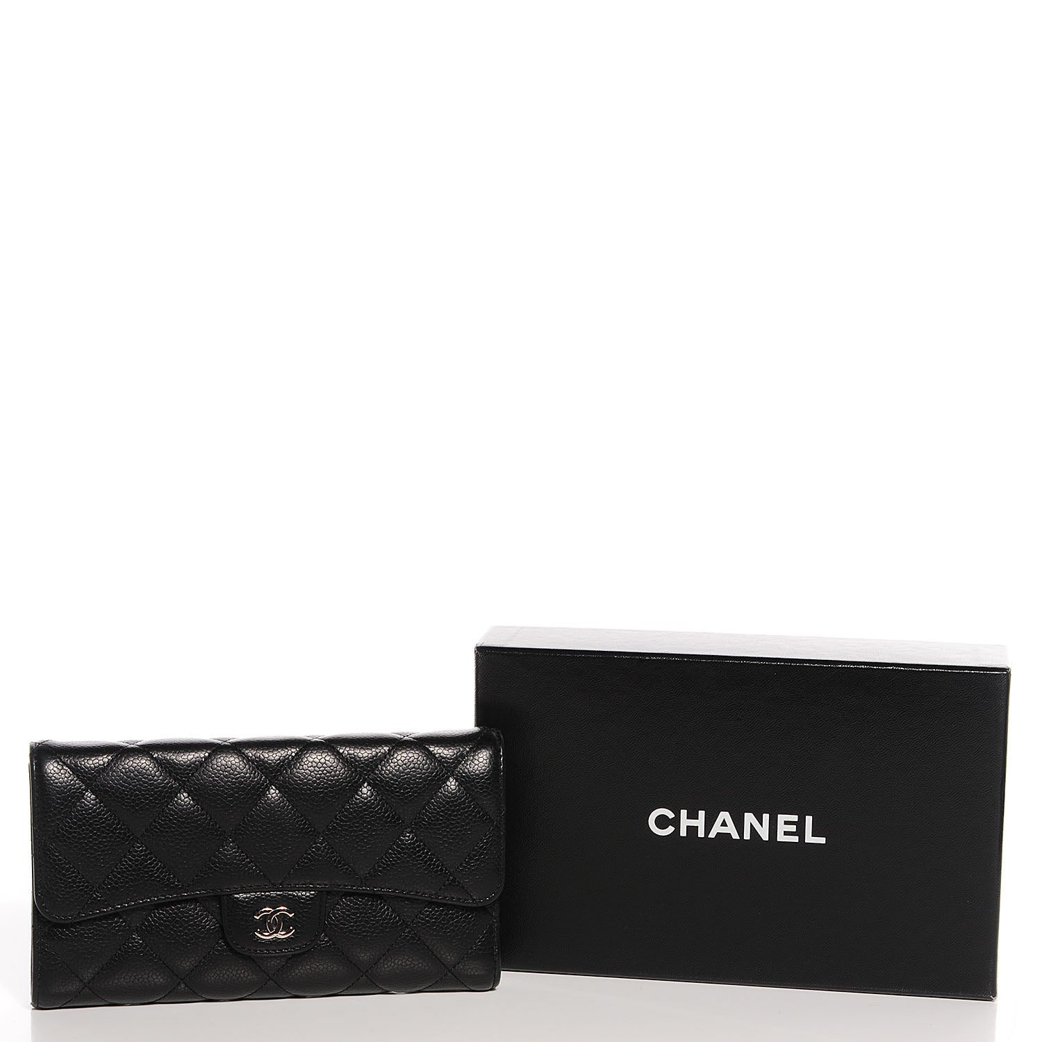 Chanel Caviar Quilted Large Flap Wallet Black 9 of 9