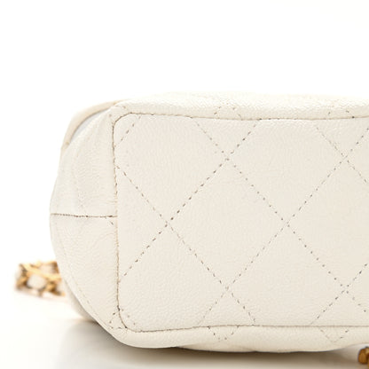 Chanel Caviar Quilted Mini Top Handle Vanity With Chain White 8 of 9
