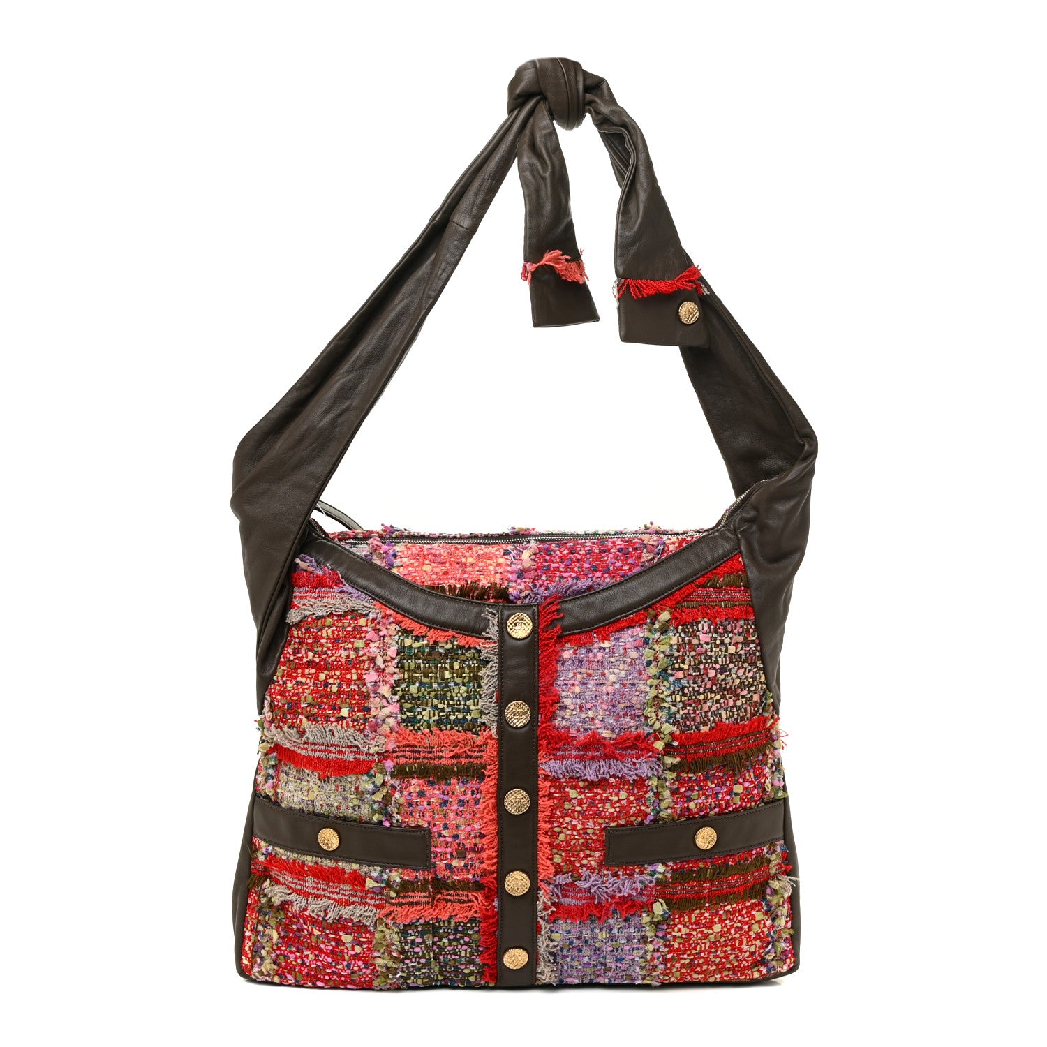 Chanel Tweed Lambskin Large Girl Bag Multicolor Khaki 1 of 10