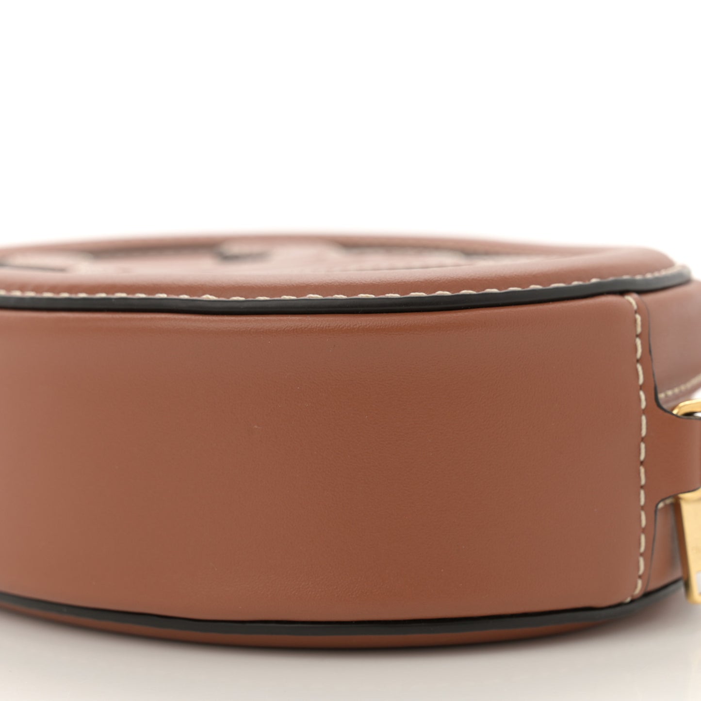 Smooth Calfskin Cuir Small Triomphe Oval Crossbody Purse Tan
