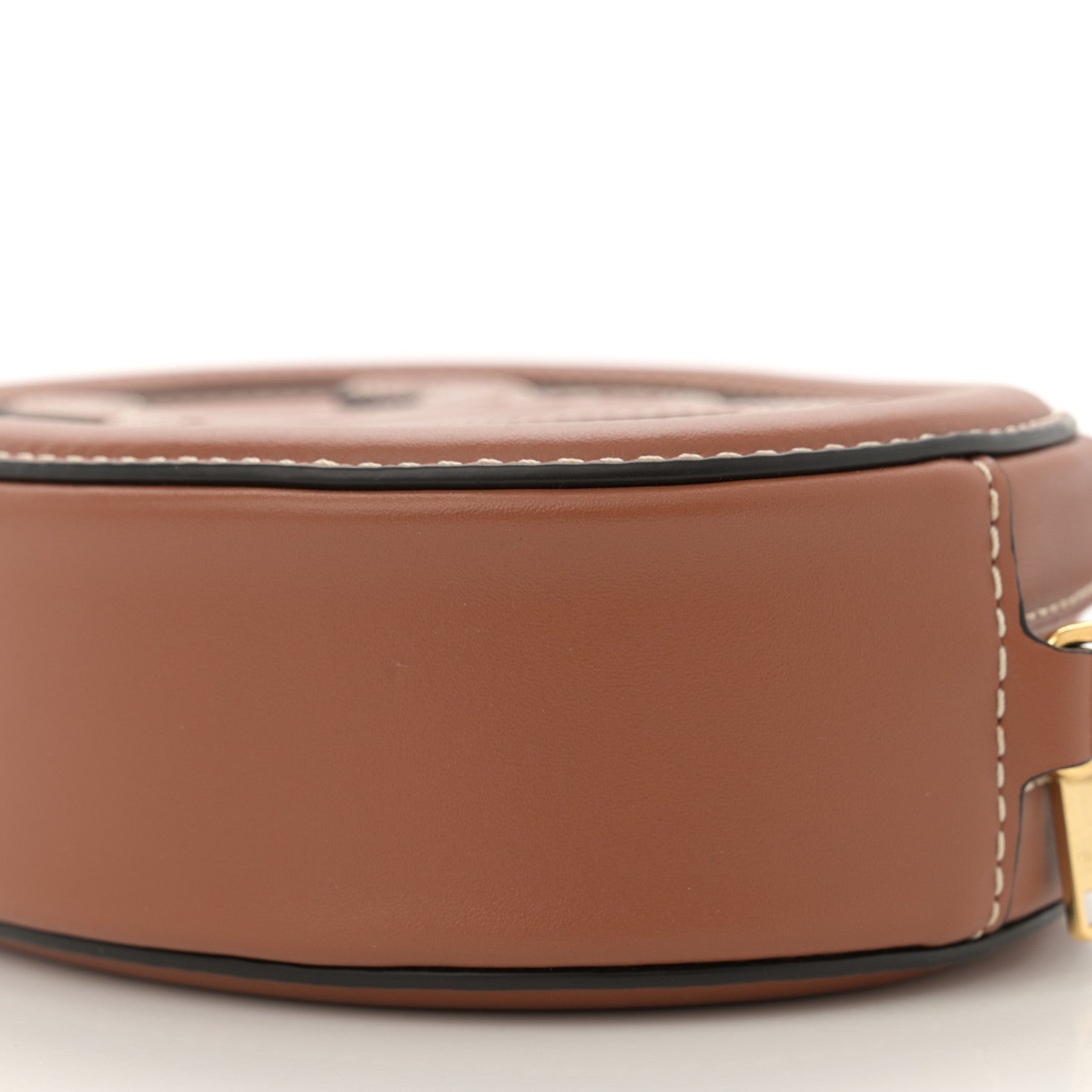 Celine Smooth Calfskin Cuir Small Triomphe Oval Crossbody Purse Tan 9 of 11