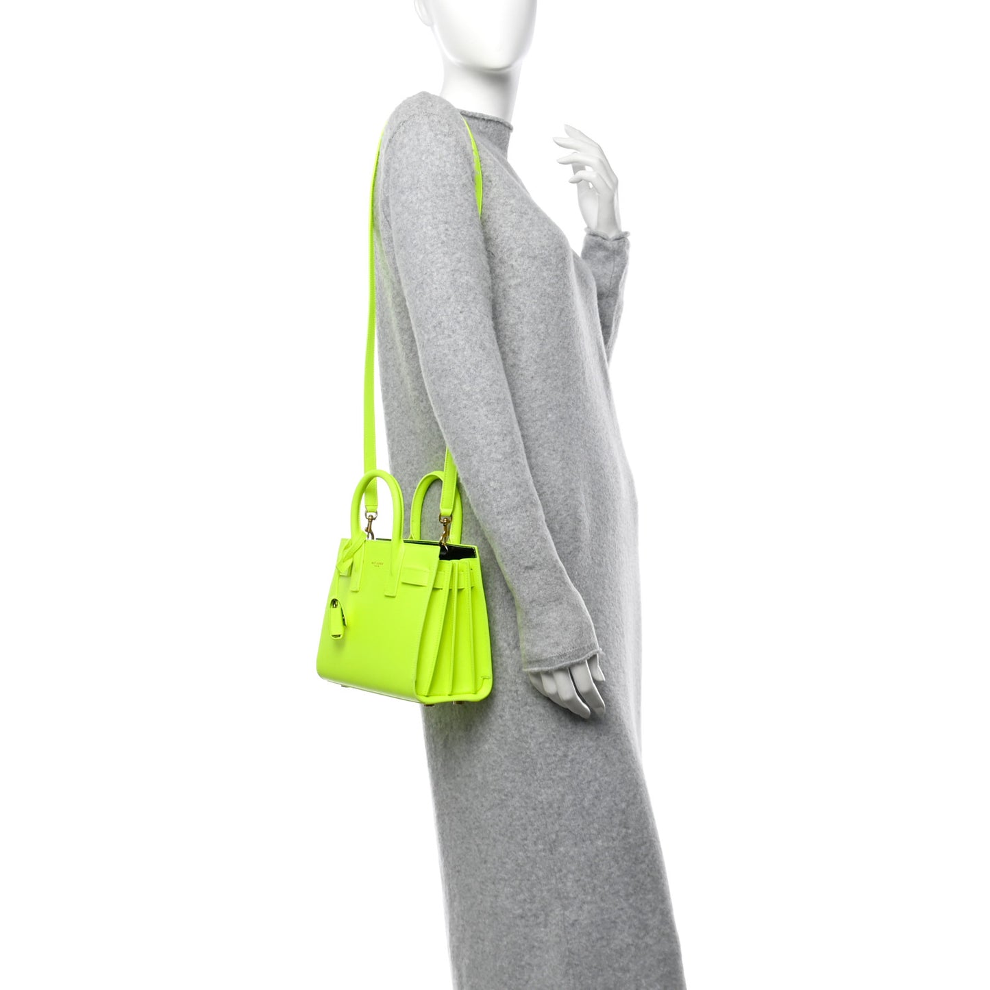 Calfskin Nano Sac De Jour Neon Yellow