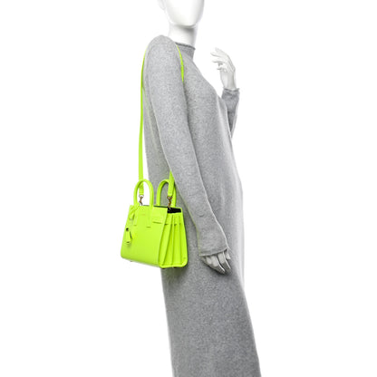 Saint Laurent Calfskin Nano Sac De Jour Neon Yellow 2 of 11