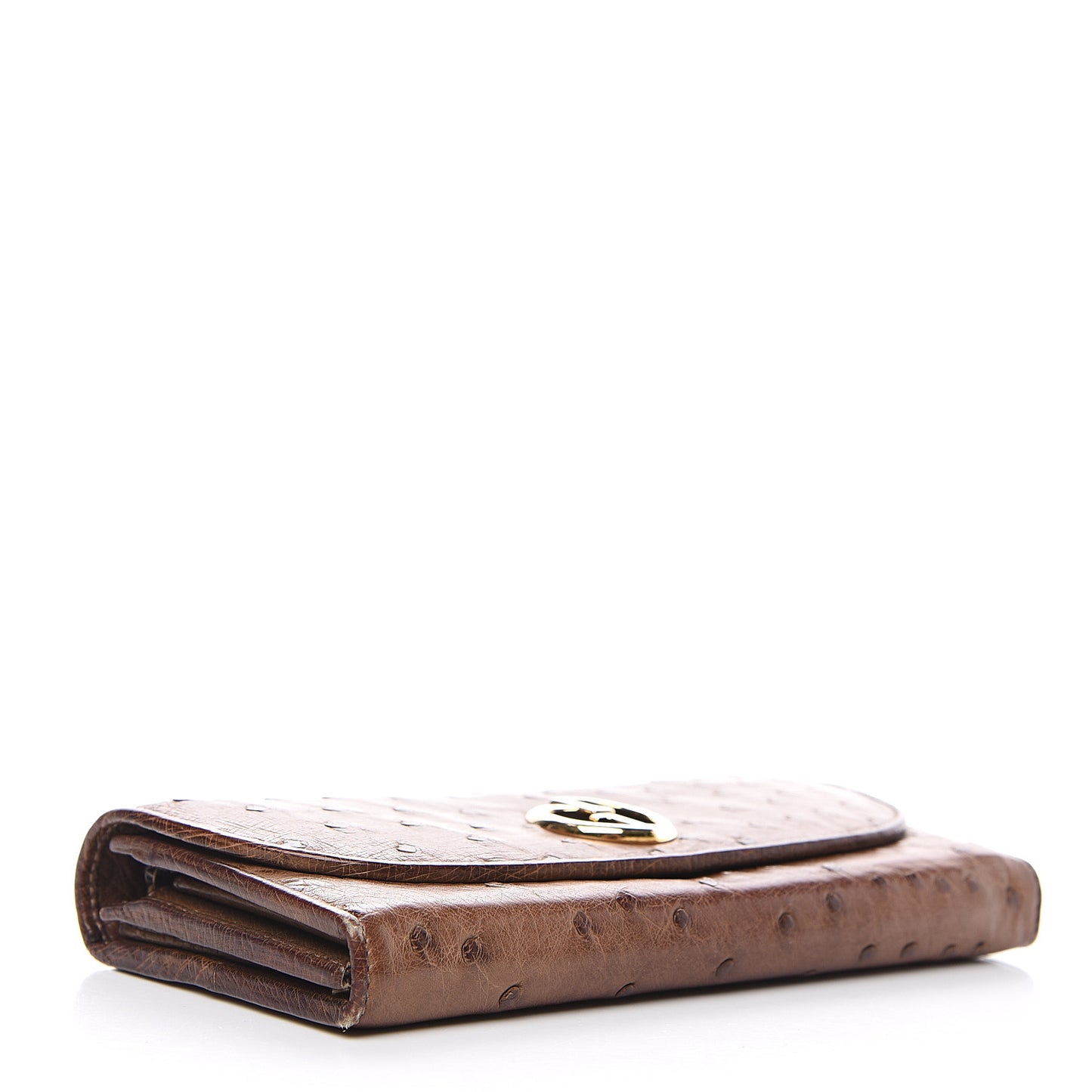 Ostrich 1973 Continental Clutch Wallet Brown
