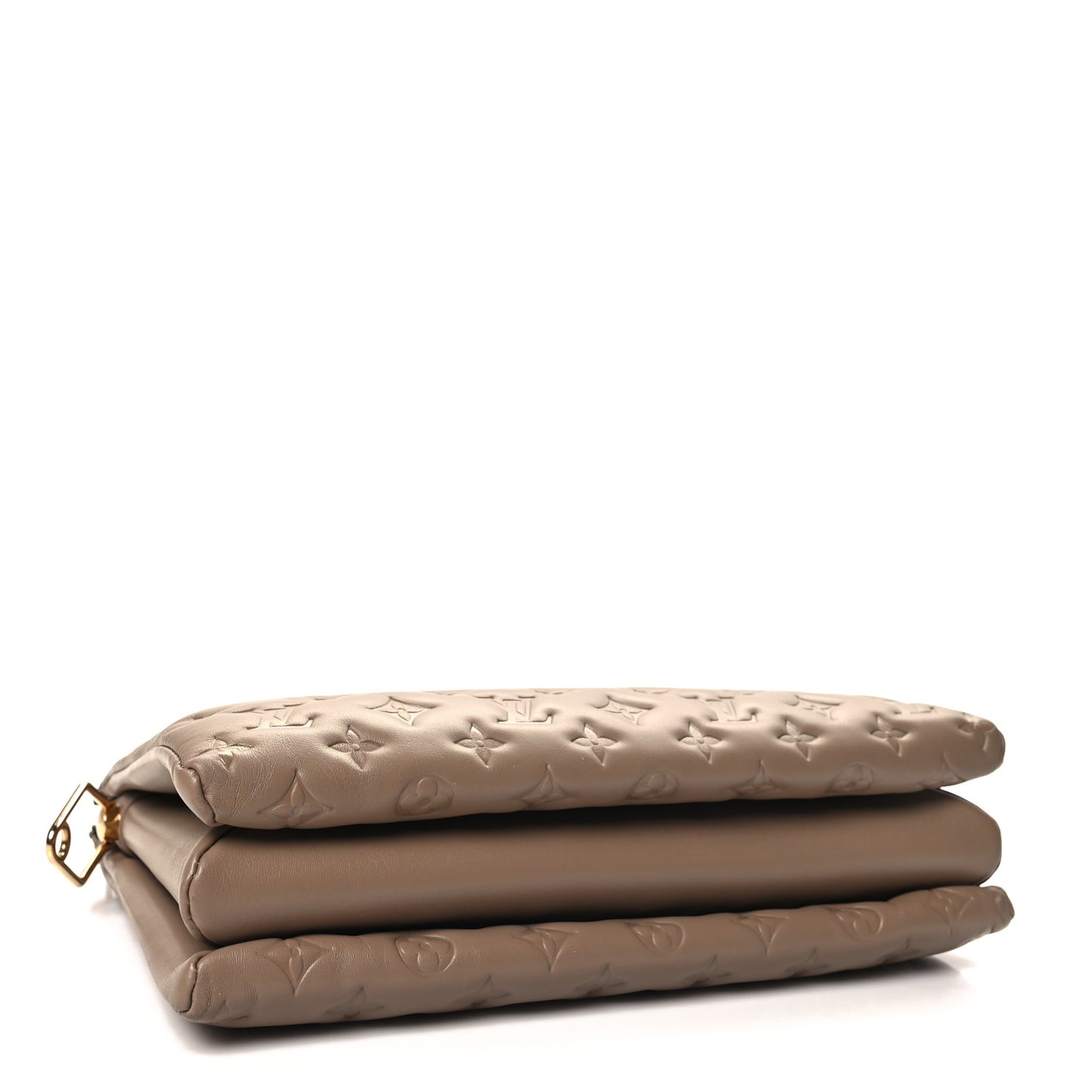 Lambskin Embossed Monogram Coussin MM Taupe