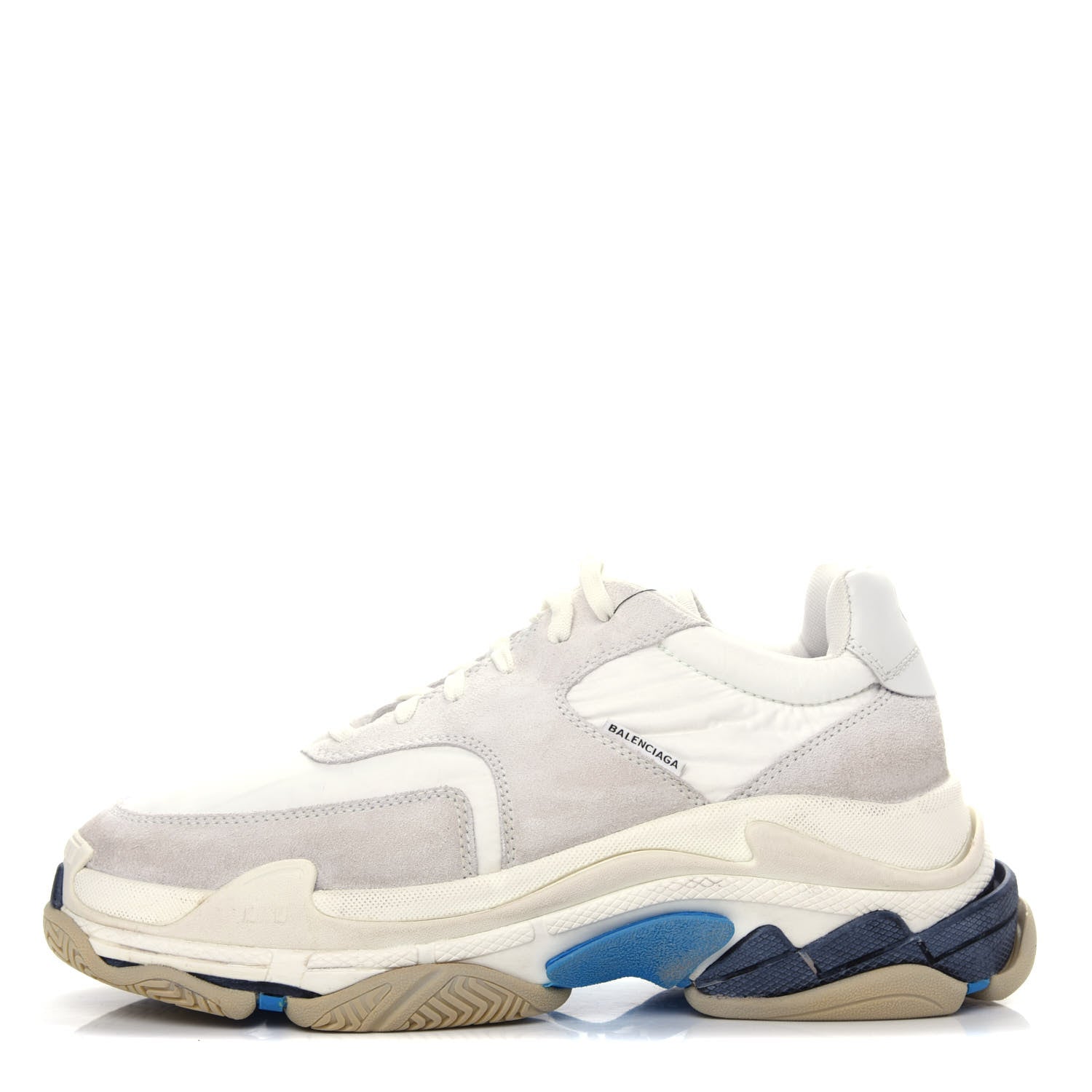 Balenciaga Nylon Suede Womens Triple S 2.0 Sneakers 42 Blue Multicolor 1 of 11