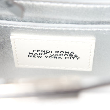 Fendi X MARC JACOBS Vitello Catalan Mirror Petite Peekaboo I SEE U Satchel Argento 8 of 11