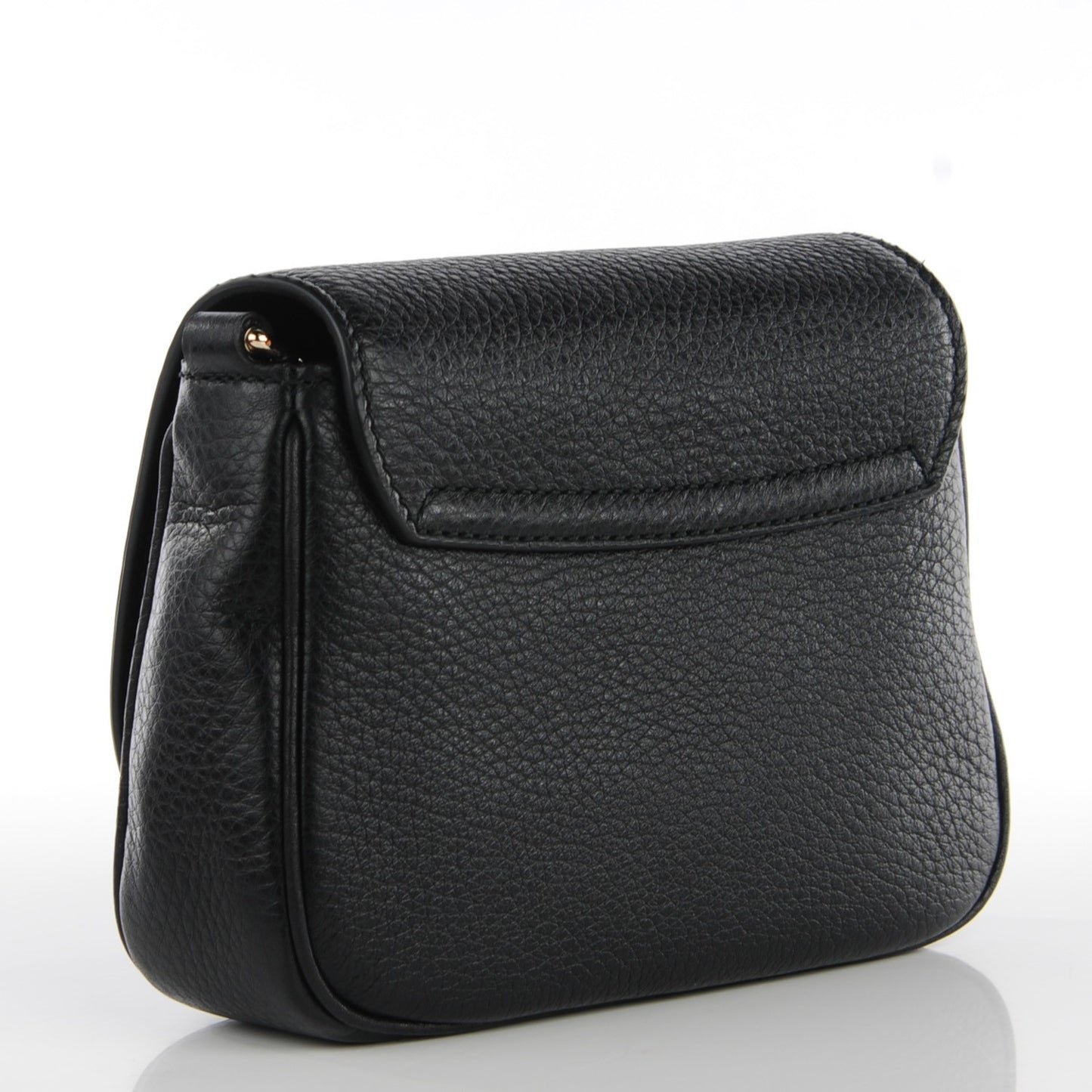 Pebbled Calfskin Small Soho Flap Crossbody Black