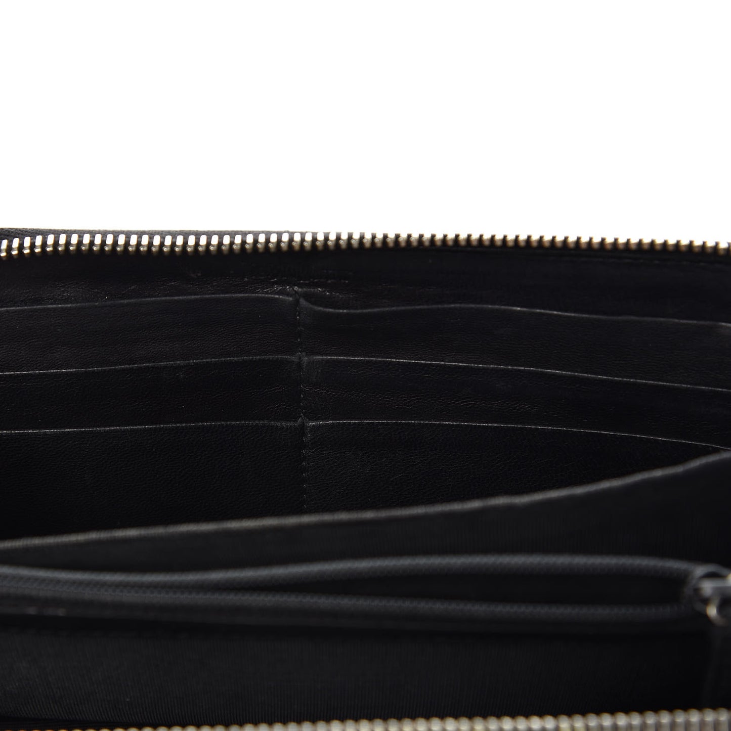 Patent Y Mail Zip Around Wallet Black