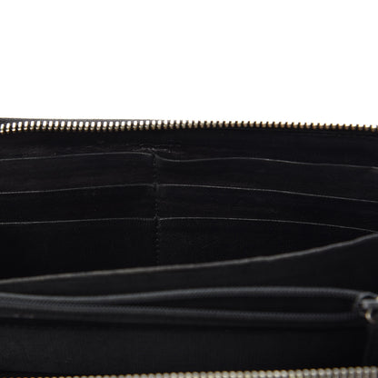 Saint Laurent Patent Y Mail Zip Around Wallet Black 8 of 13