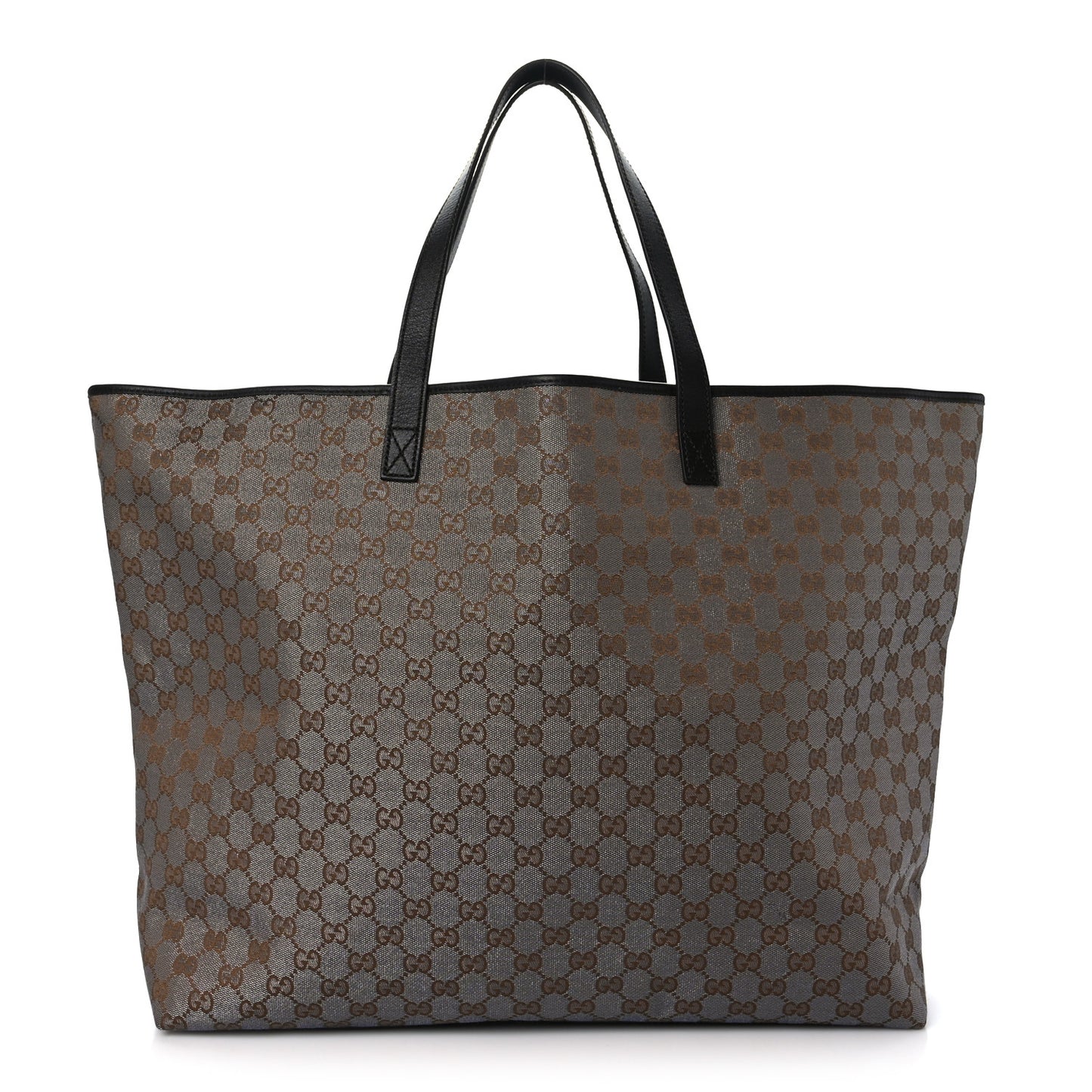 Metallic Monogram XL Shopper Tote Black