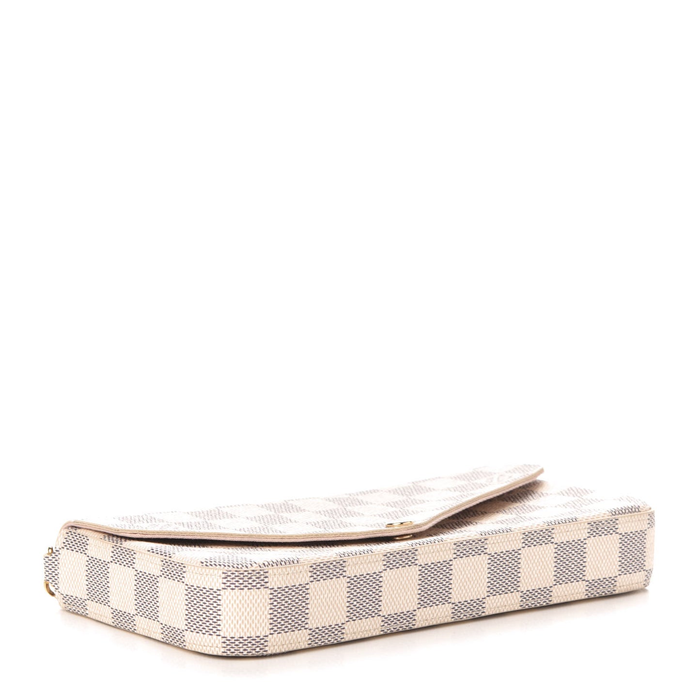Damier Azur Pochette Felicie Chain Wallet Rose Ballerine