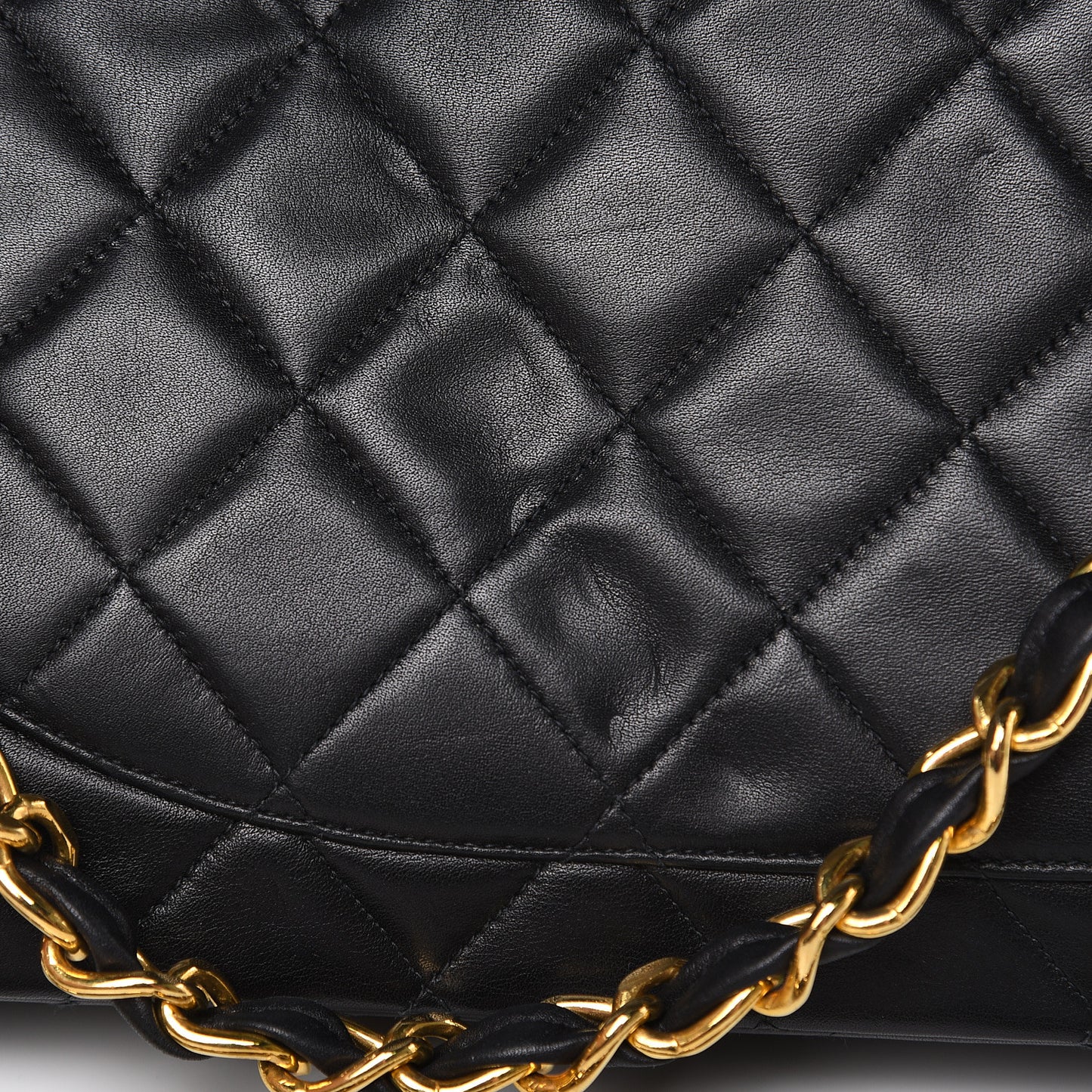 Lambskin Quilted XL Jumbo Single Flap Black