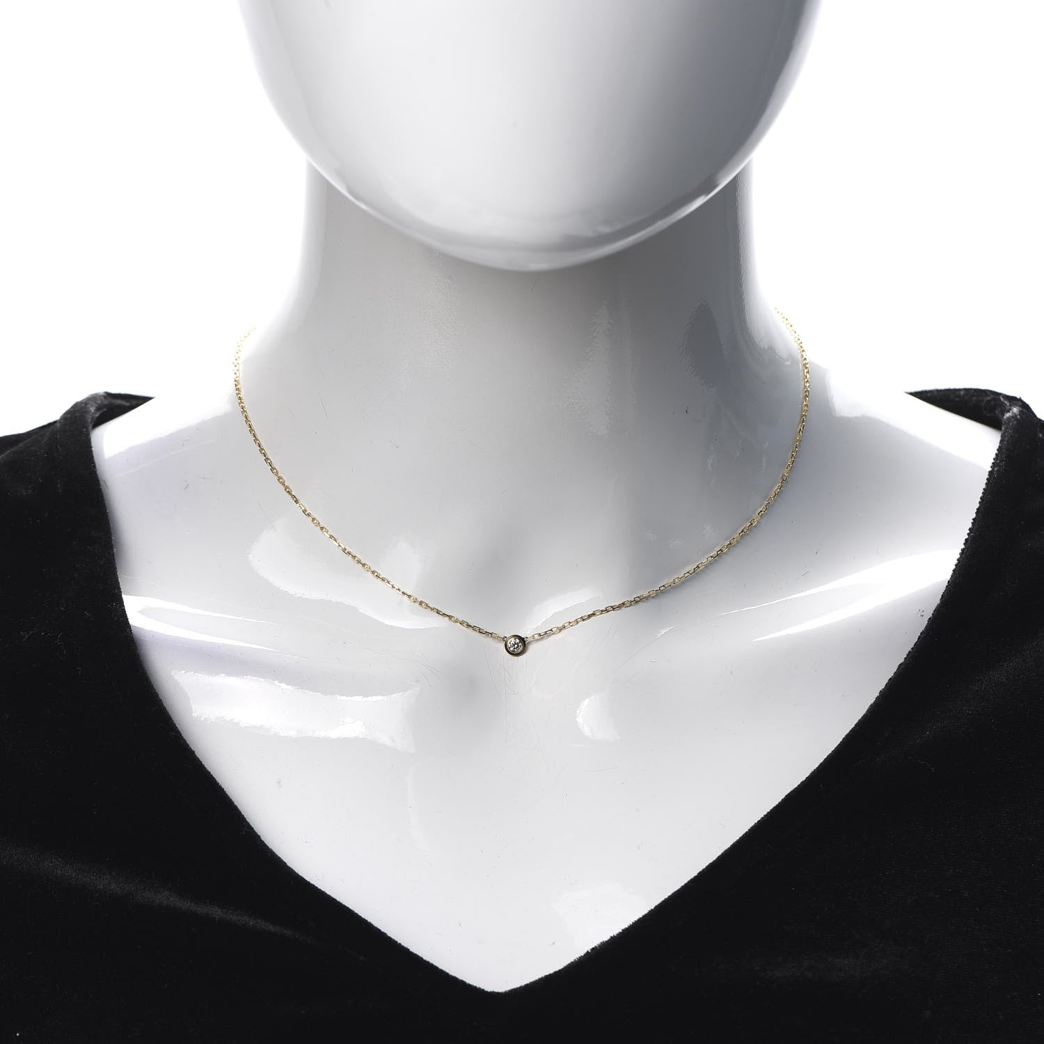 Cartier 18K Yellow Gold Diamond SM D'Amour Pendant Necklace 2 of 5