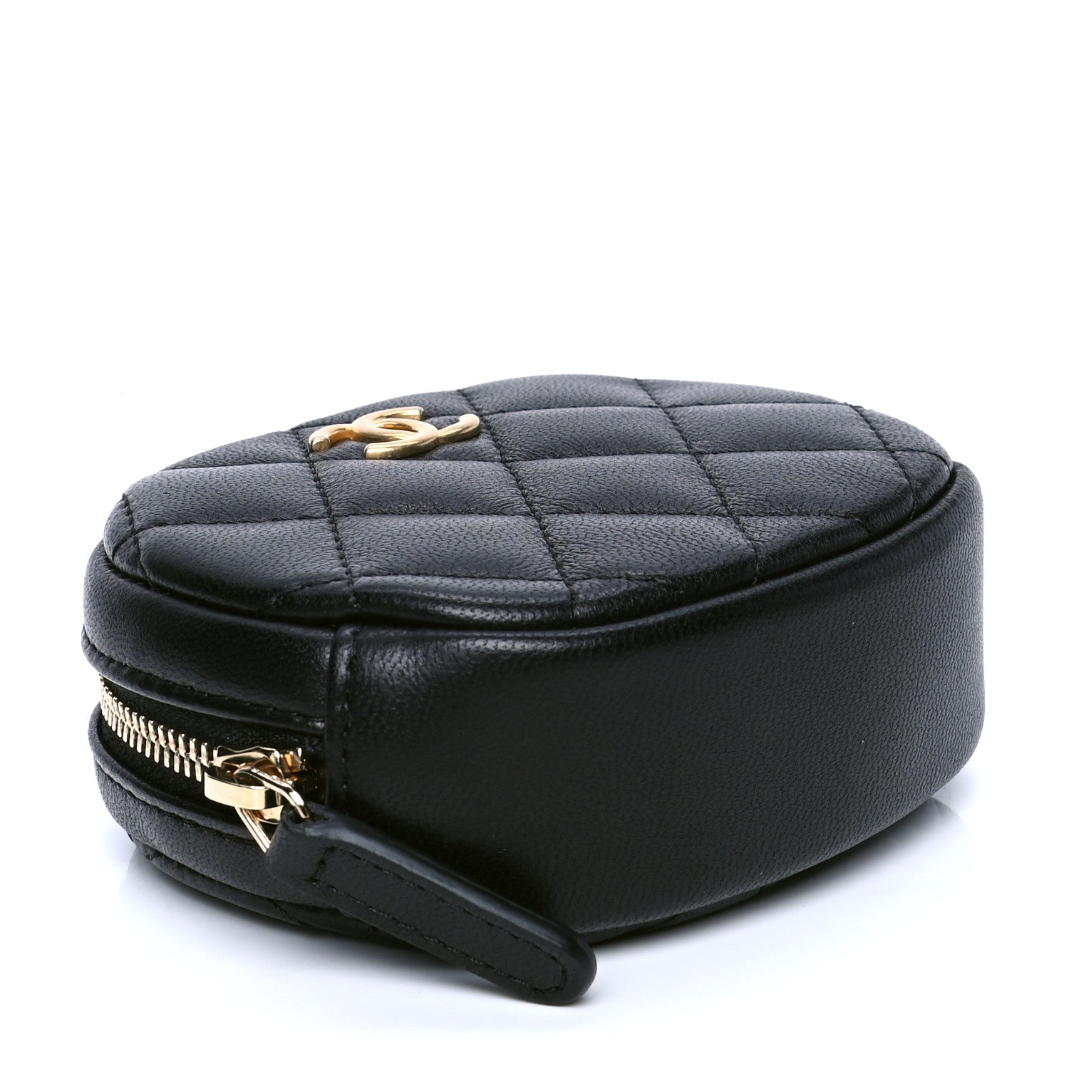 Chanel Lambskin Quilted Zip Around Classic Coin Purse Black 3 of 4