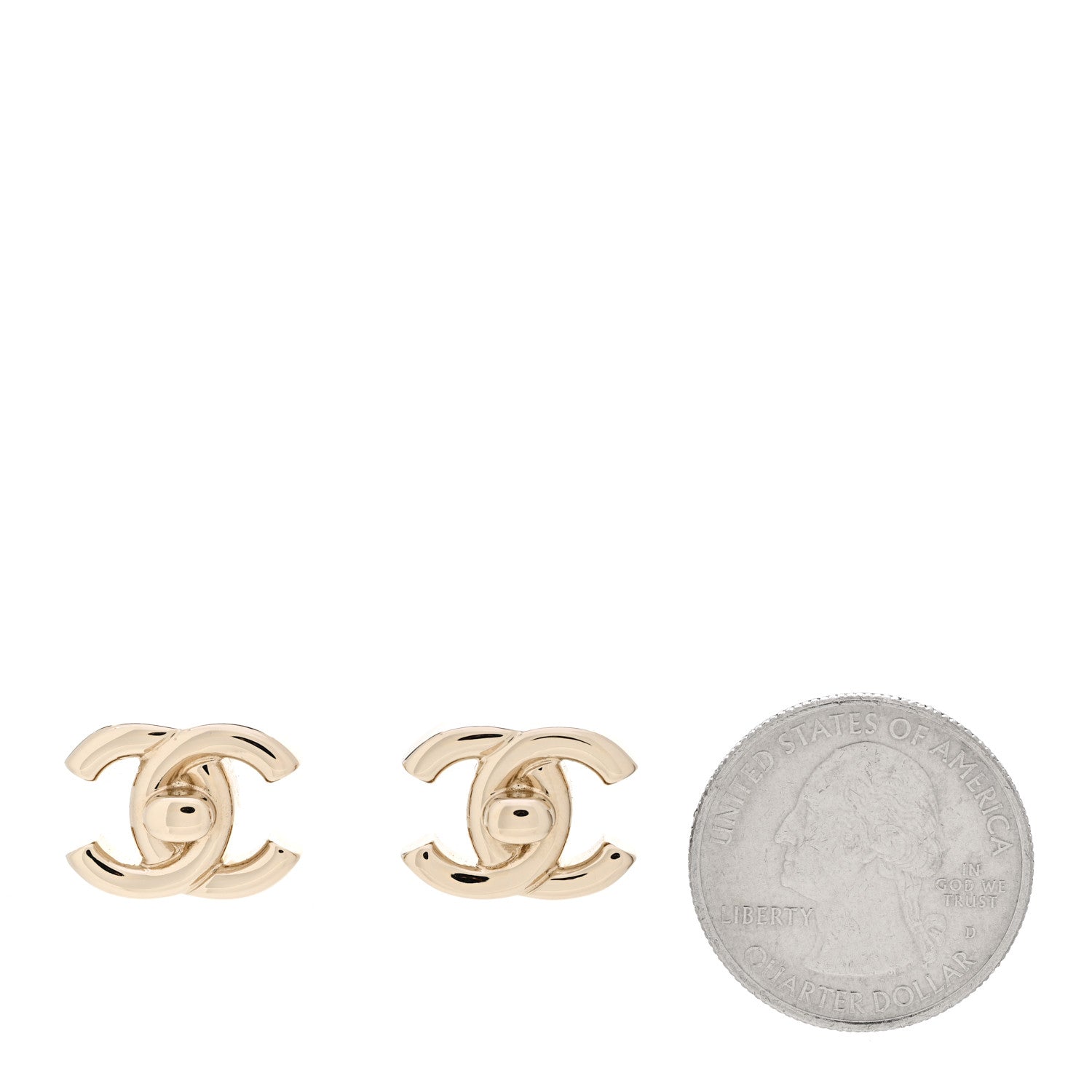 Chanel Metal CC Turnlock Earrings Gold 2 of 5