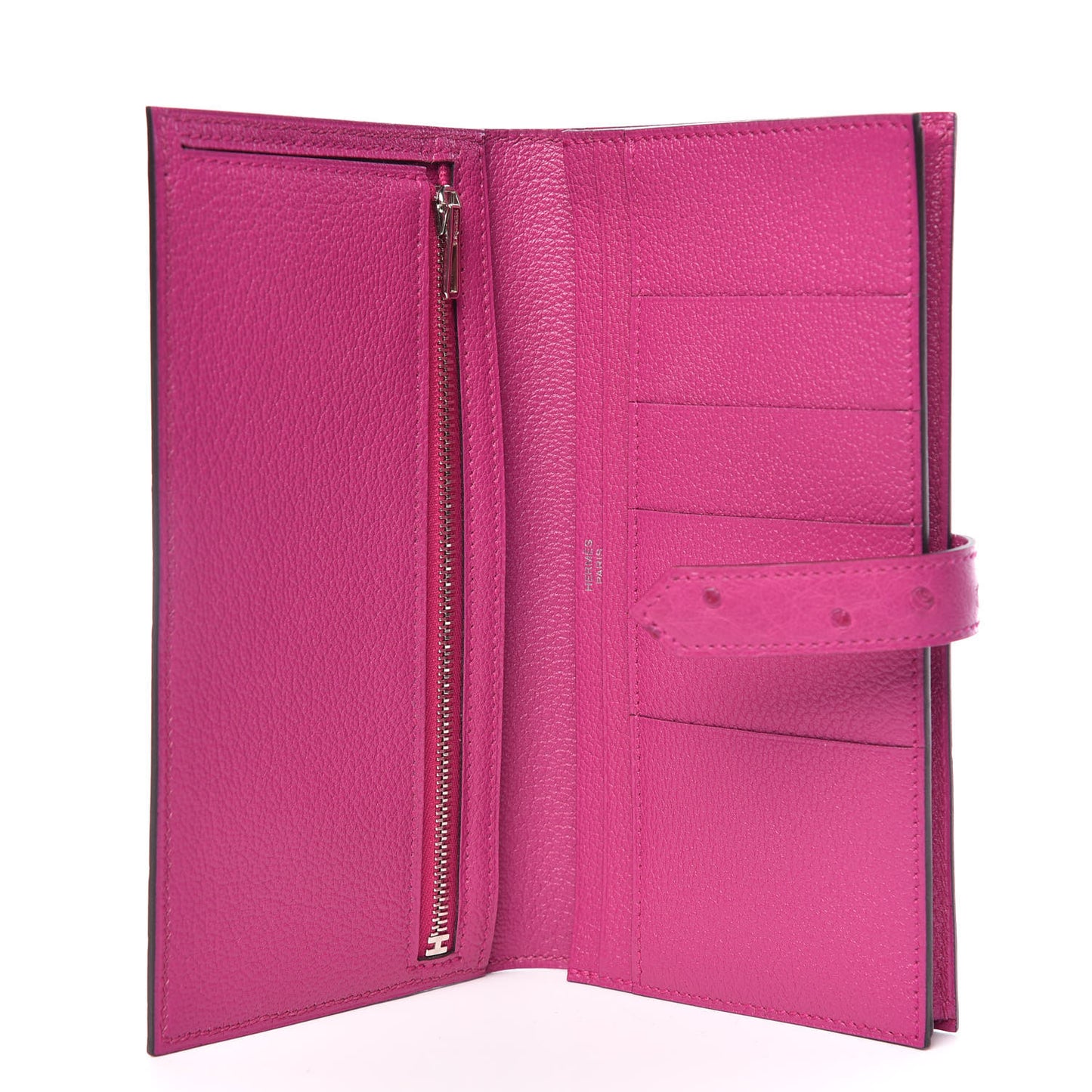 Ostrich Bearn Wallet Rose Pourpre