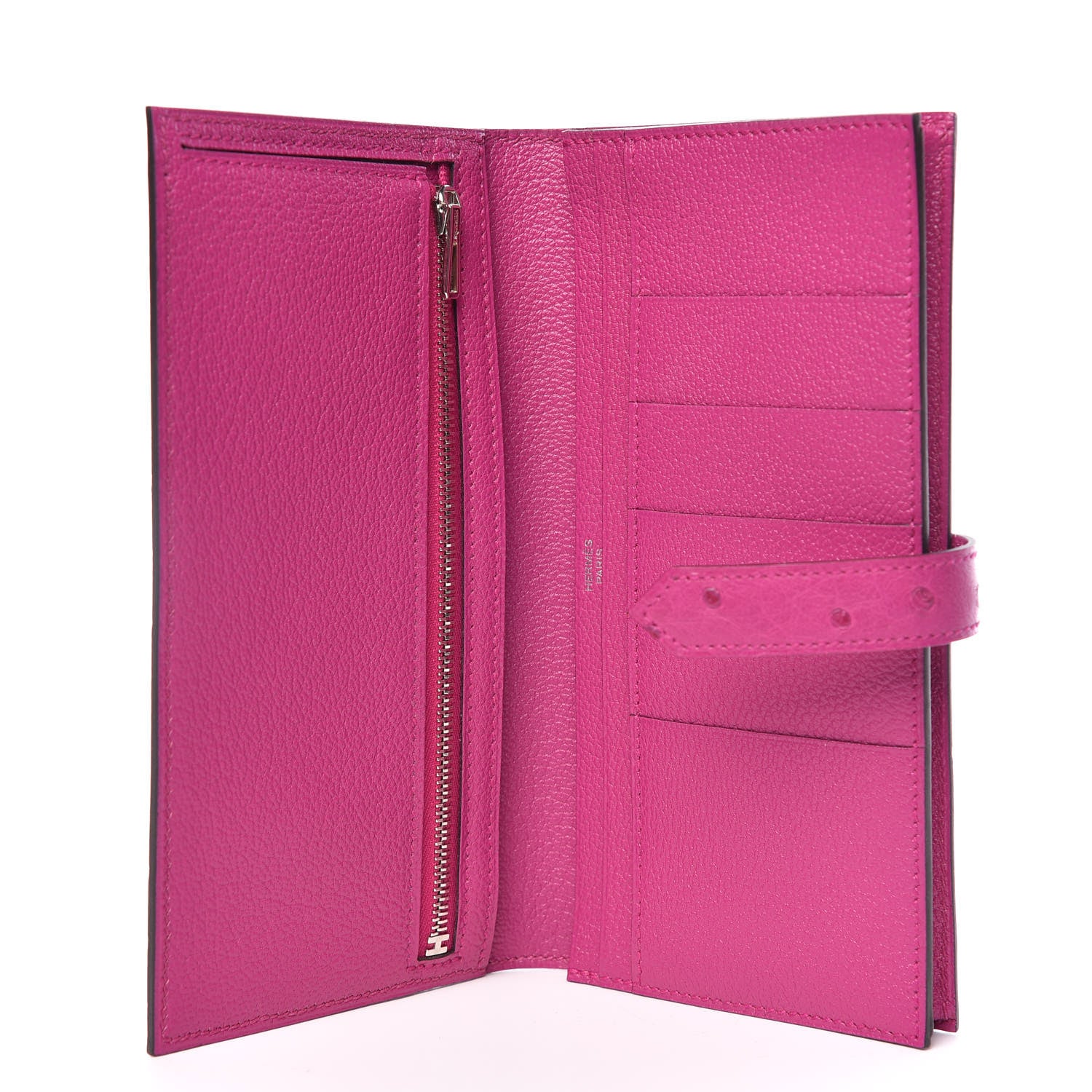 Hermes Ostrich Bearn Wallet Rose Pourpre 5 of 8
