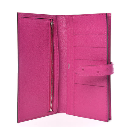 Hermes Ostrich Bearn Wallet Rose Pourpre 5 of 8