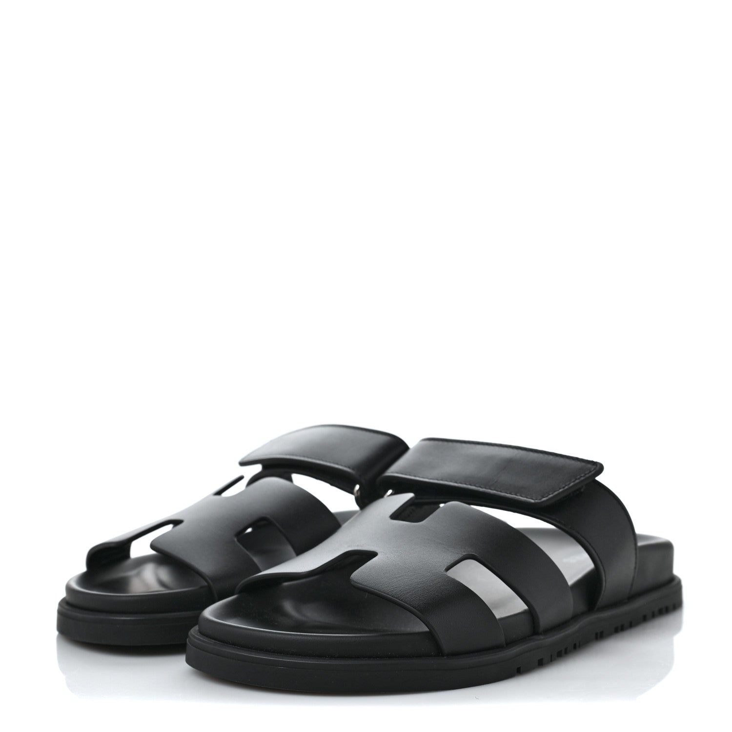 Hermes Calfskin Womens Chypre Sandals 36 Black 3 of 7
