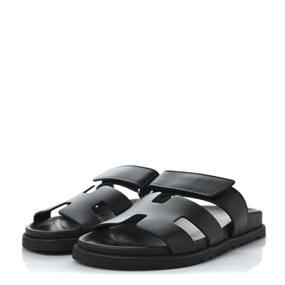 Hermes Calfskin Womens Chypre Sandals 36 Black 3 of 7