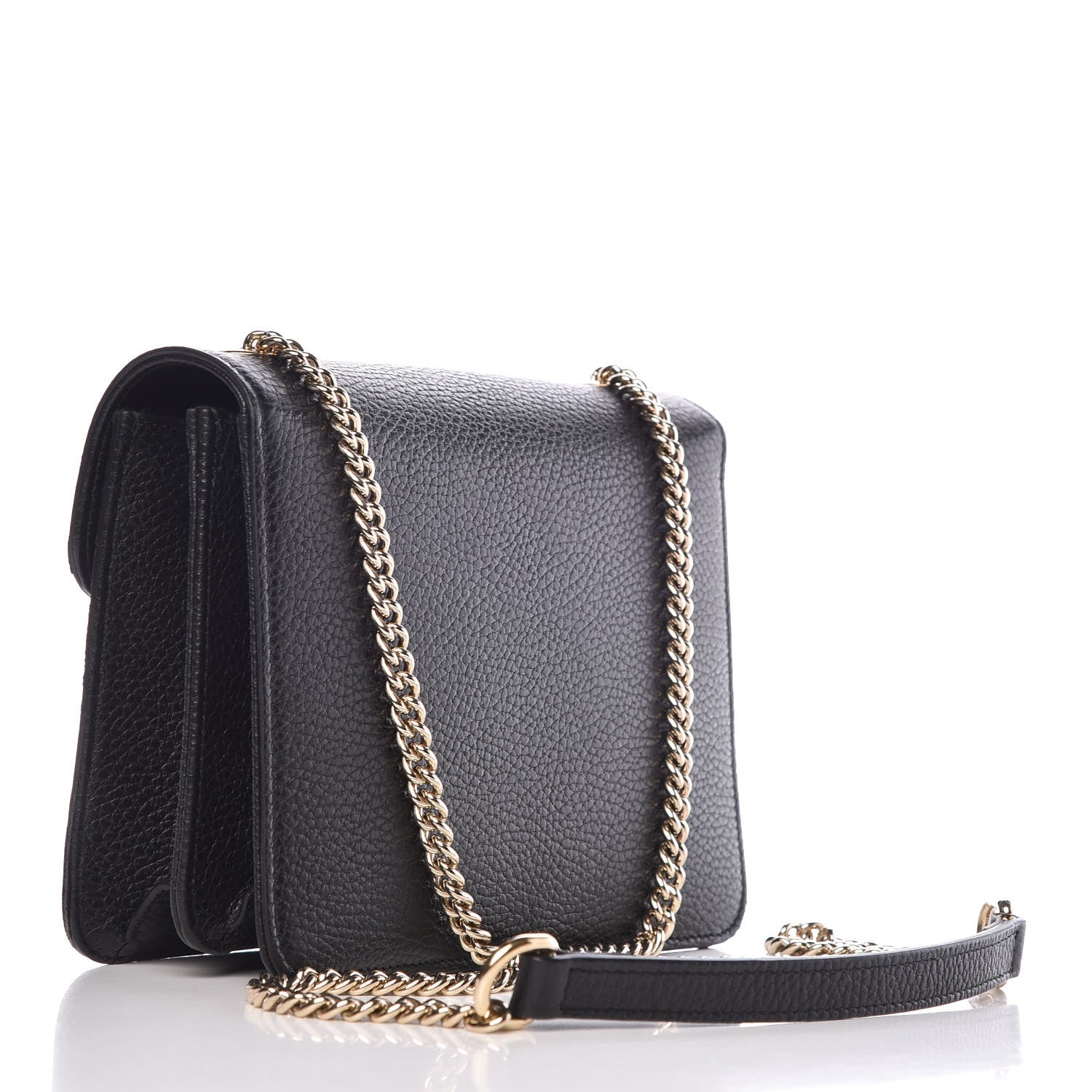 Gucci Dollar Calfskin Small Interlocking G Shoulder Bag Black 3 of 8