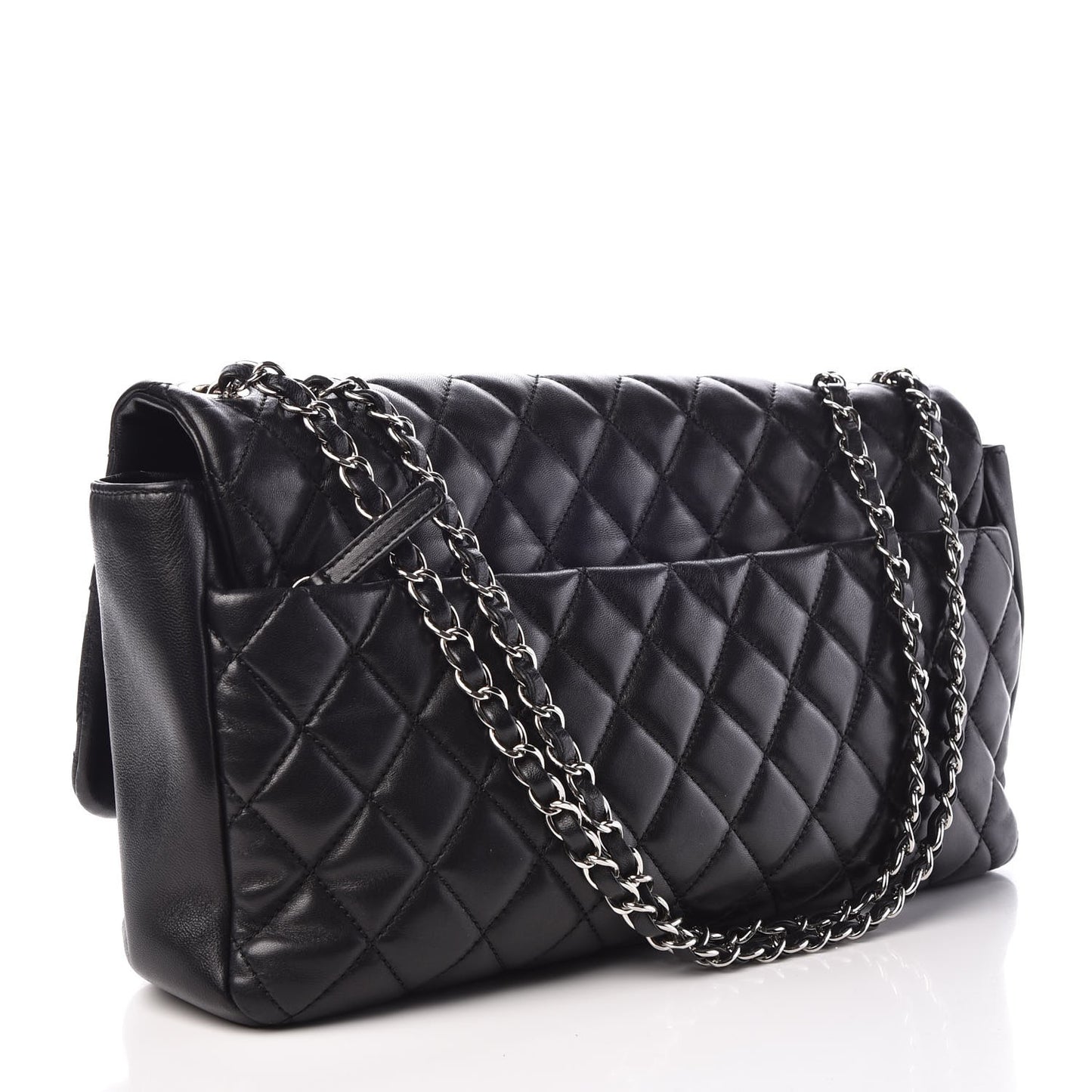 Lambskin Jumbo Coco Rain Flap Black
