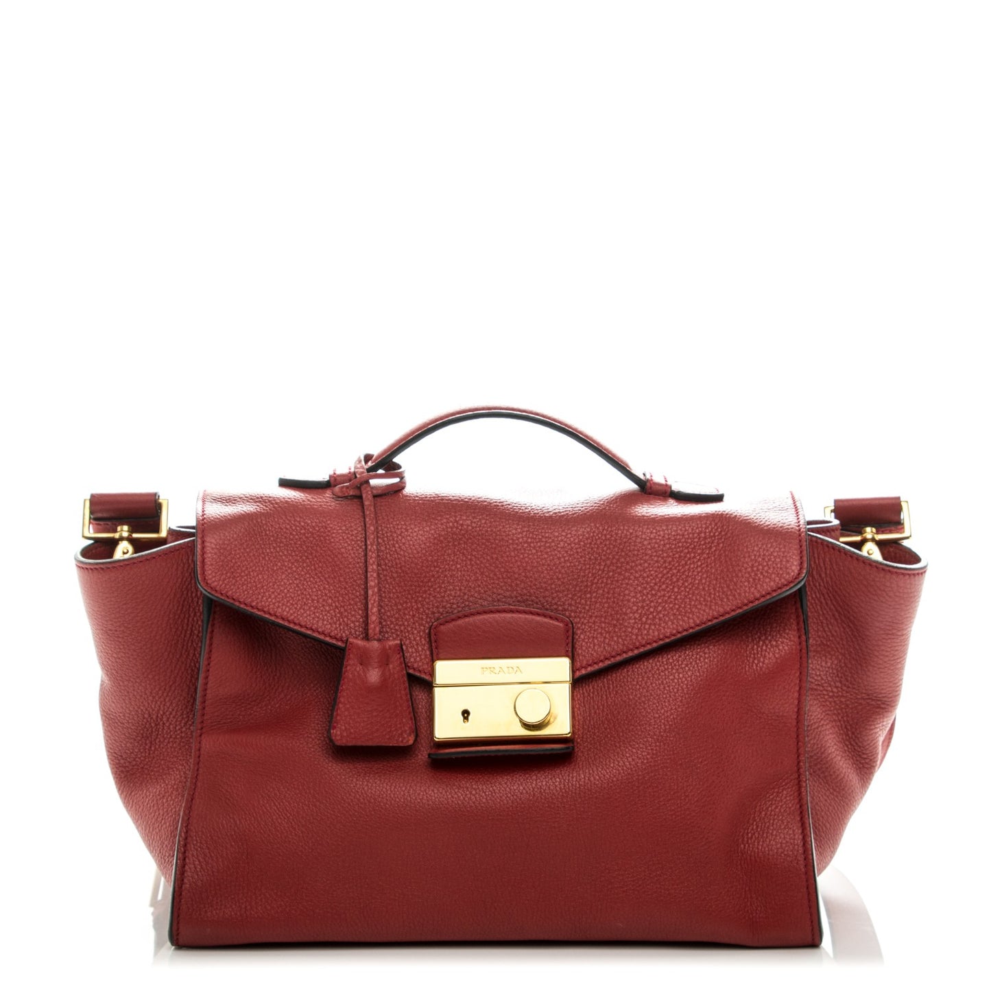 Vitello Daino Sound Twin Pocket Satchel Rosso