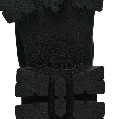 Prada Re-Nylon Gabardine Metal Triangle Logo Monolith Pouch Pocket 55mm Boots 39 Black 6 of 7