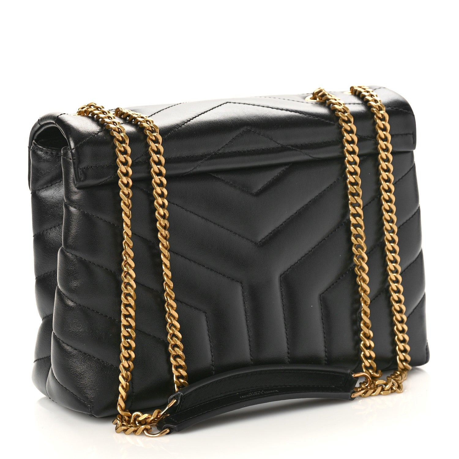 Saint Laurent Calfskin Y Quilted Monogram Small Loulou Chain Satchel Black 3 of 8