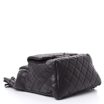 Chanel Lambskin Quilted Drawstring Backpack Black 4 of 14