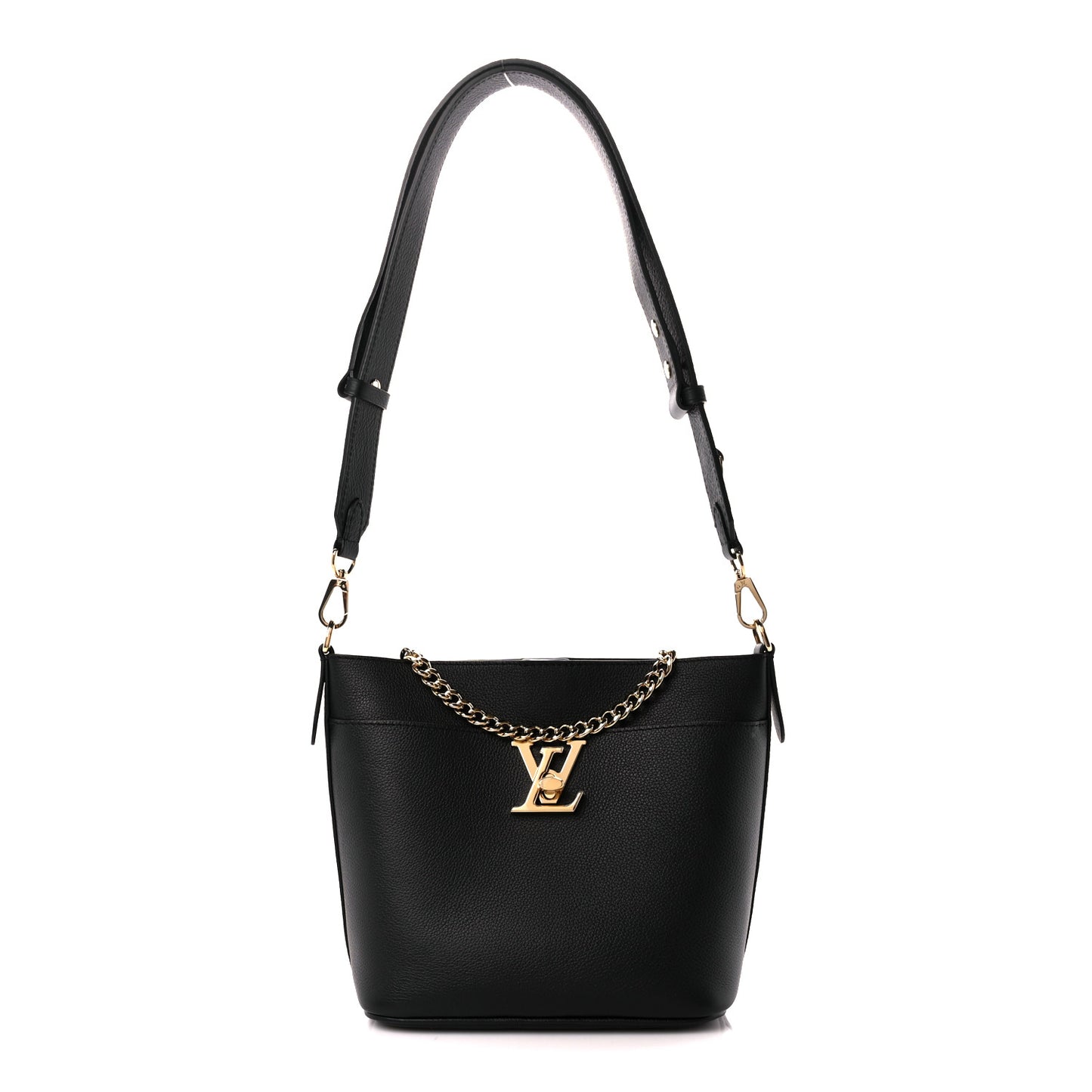 Calfskin Lock and Walk Bucket Black