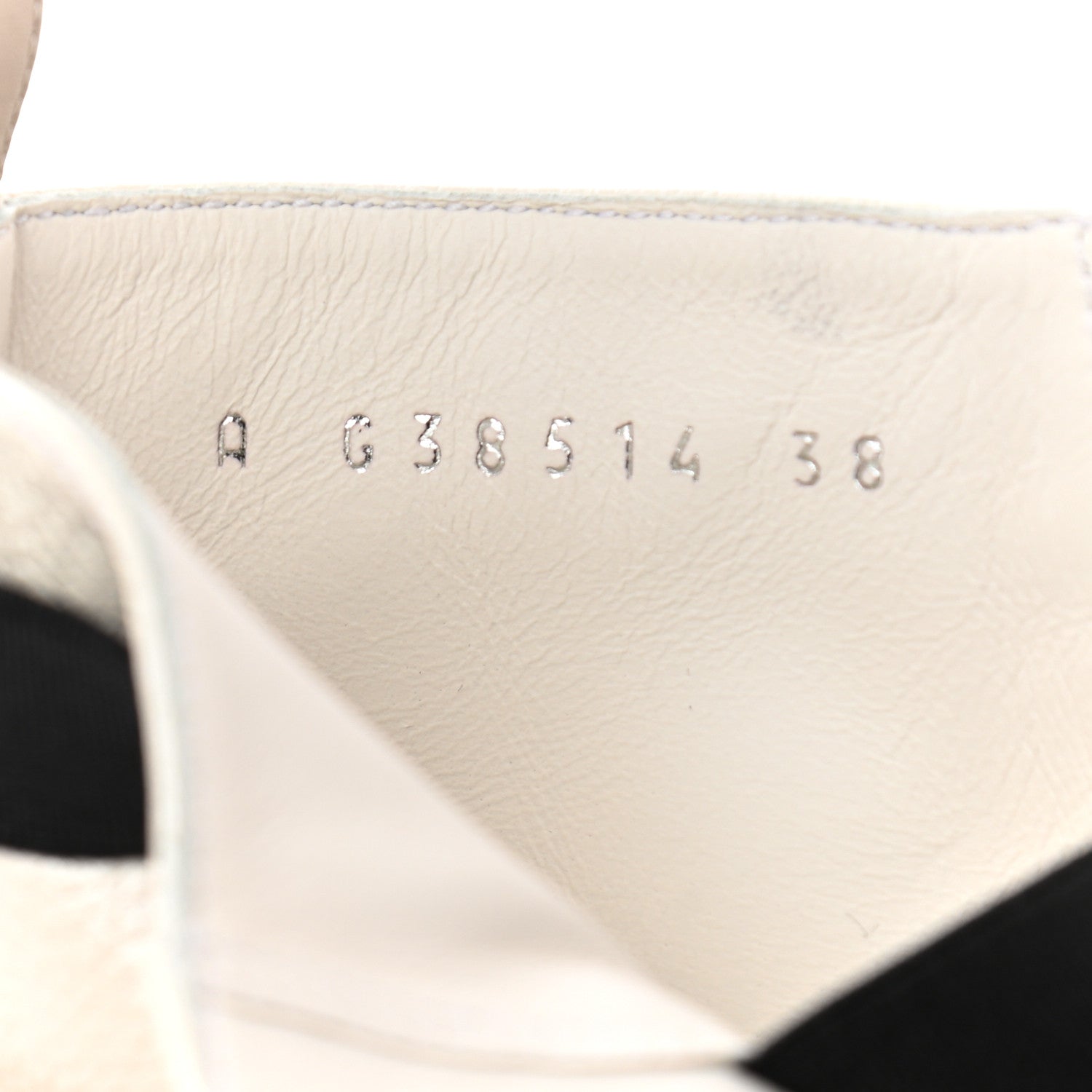 Chanel Pearly Calfskin Patent Calfskin Quilted Lace Up Boots 38 White Light Gray Black 8 of 8