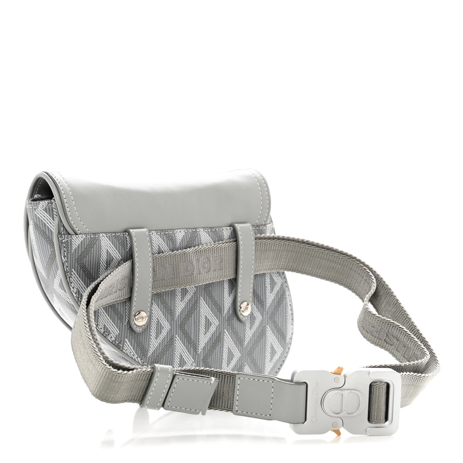Christian Dior Coated Canvas CD Diamond Mens Mini Saddle Bag Grey 3 of 8