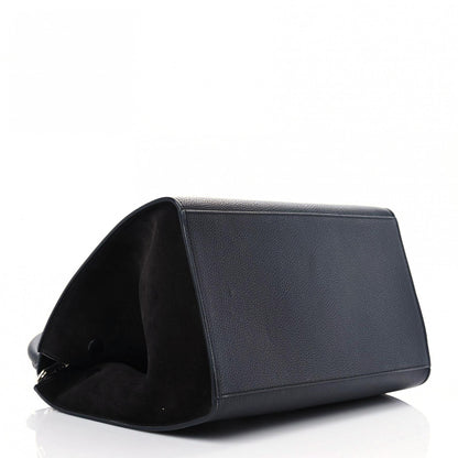 Celine Drummed Calfskin Suede Medium Trapeze Black 4 of 12