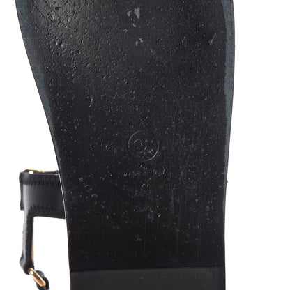 Chanel Satin CC Flat Sandals 41 Black Gold 8 of 12