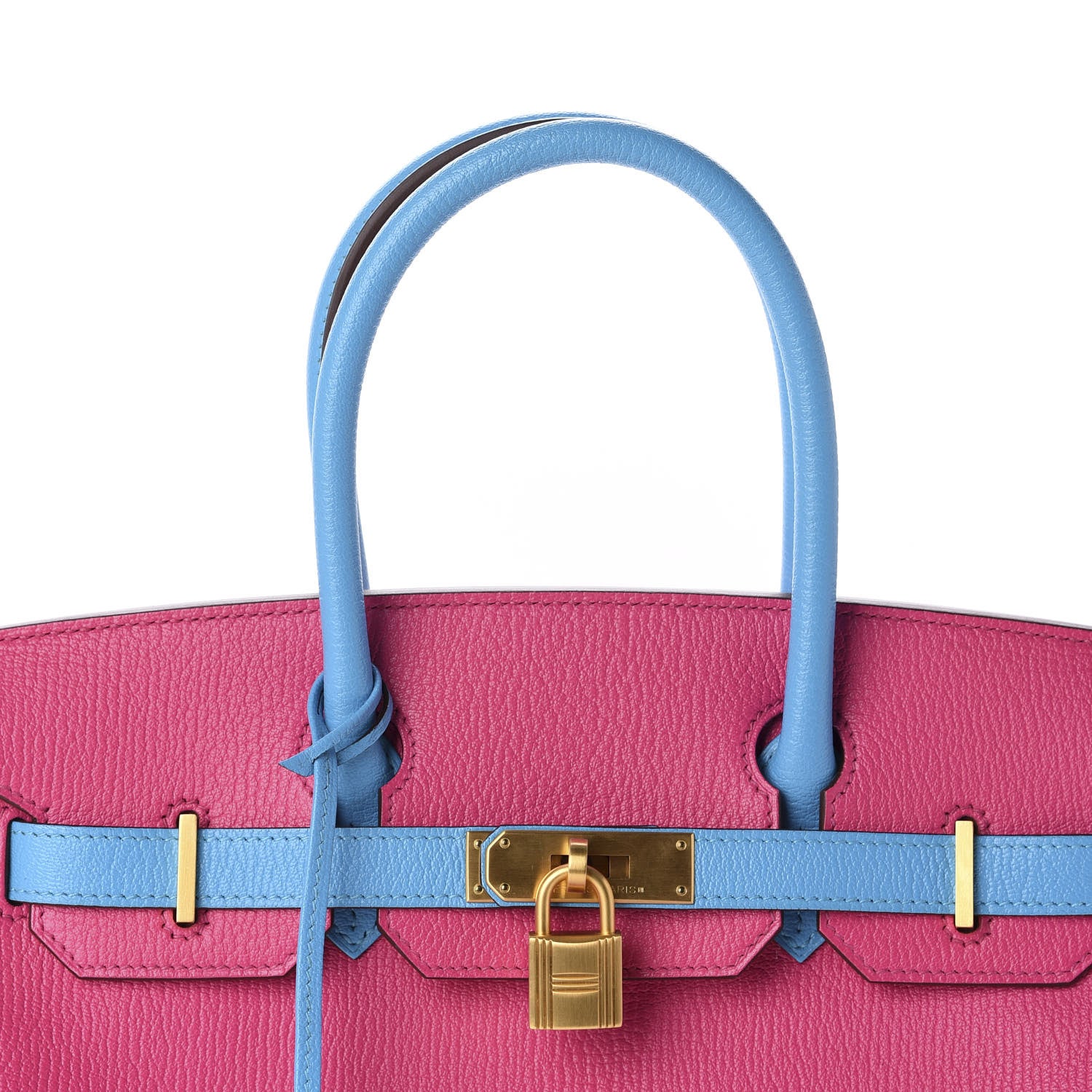 Hermes Chevre Mysore Horseshoe Birkin 30 Rose Shocking Celeste 30 of 34